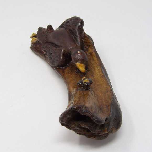 Vintage Hand Carved Hand Painted Wood Duck and Bee on Limb signed Ella Hobgood 1 - Picture 2 of 10